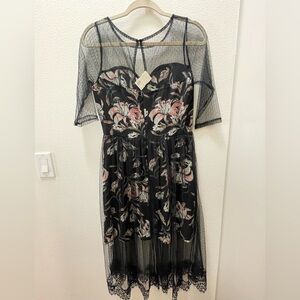 Elegant Black Floral Dress